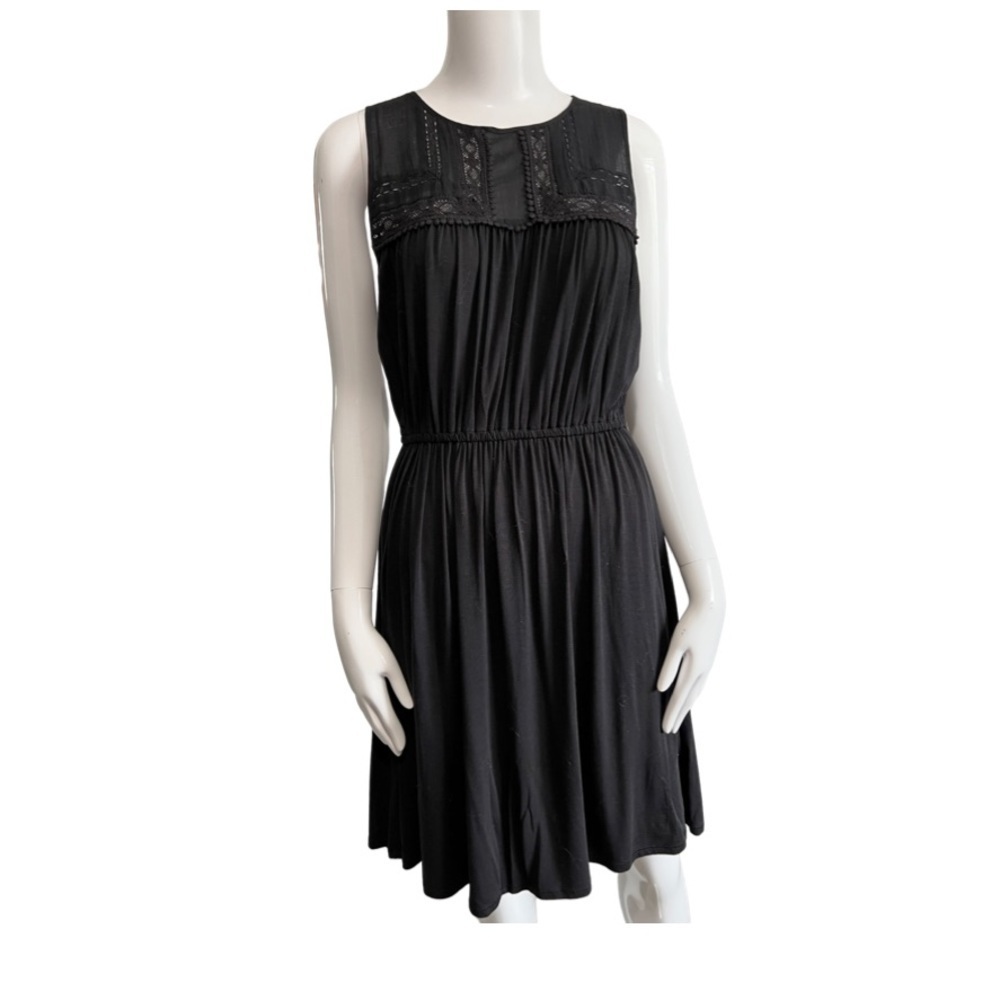 LOFT BLACK DRESS MIDI